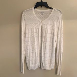 White cardigan Croft&Barrow